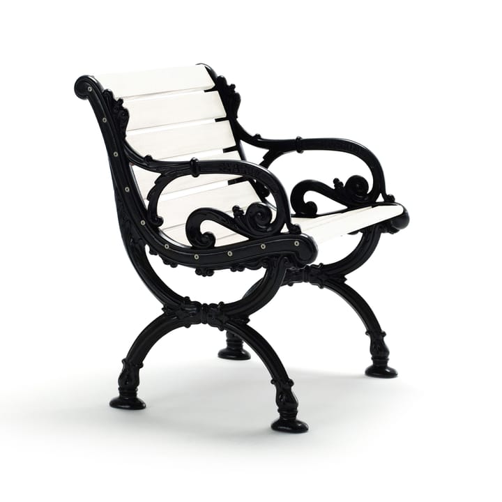 Sillón Byarum - Pino lacado en blanco, soporte negro - Byarums bruk