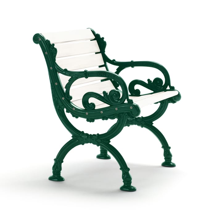 Sillón Byarum - Pino lacado en blanco, soporte verde - Byarums bruk