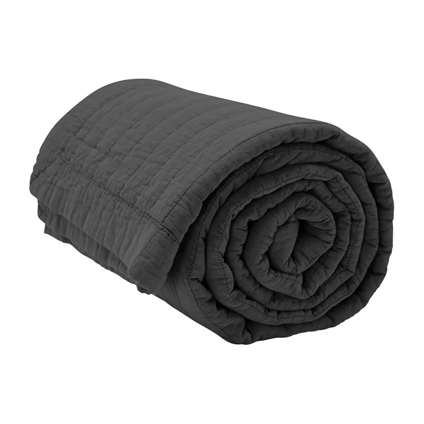 Colcha de cama acolchada Magnhild 160x280 cm, Coal byNORD