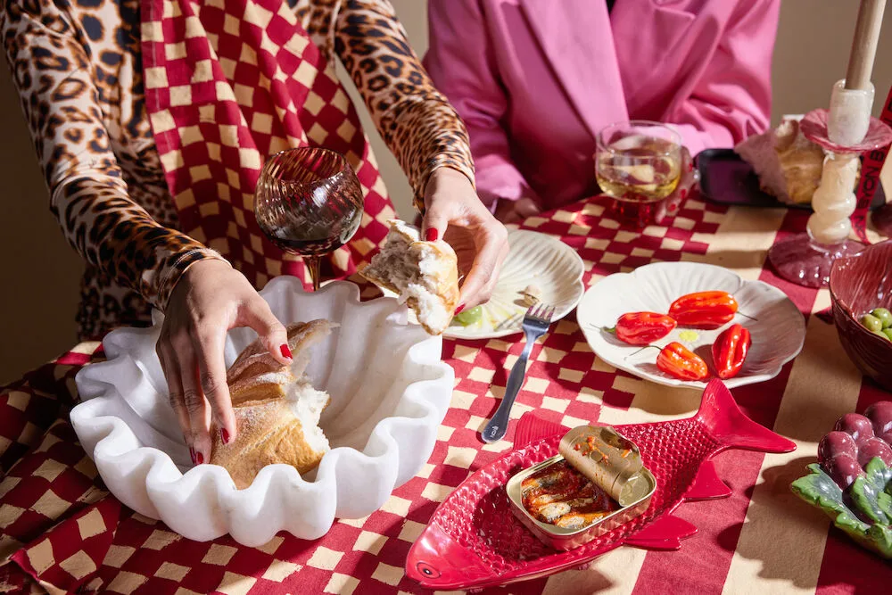 2 Paños de cocina Love 50x70 cm, Rojo-arena Byon