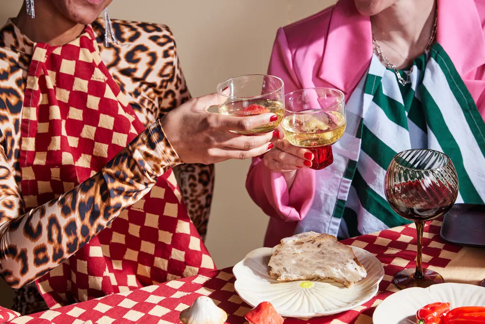 2 Paños de cocina Love 50x70 cm, Rojo-arena Byon