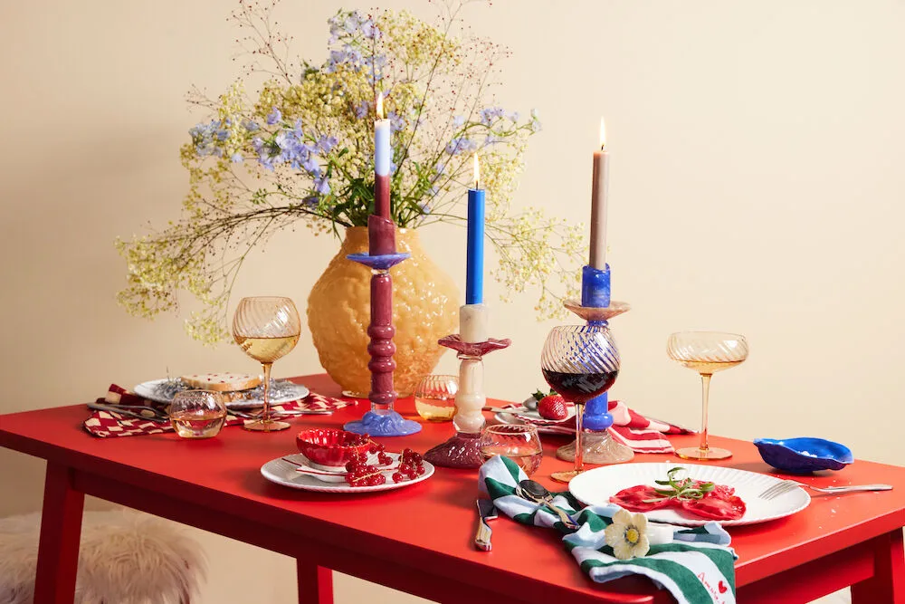 2 Paños de cocina Love 50x70 cm, Rojo-arena Byon