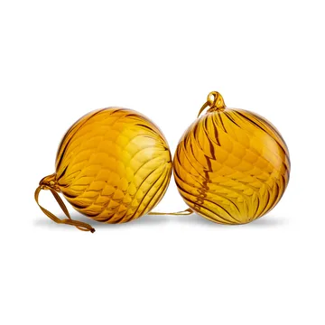 Bola de Navidad Opacity M Ø8 cm, 2-pack - Amarillo - Byon