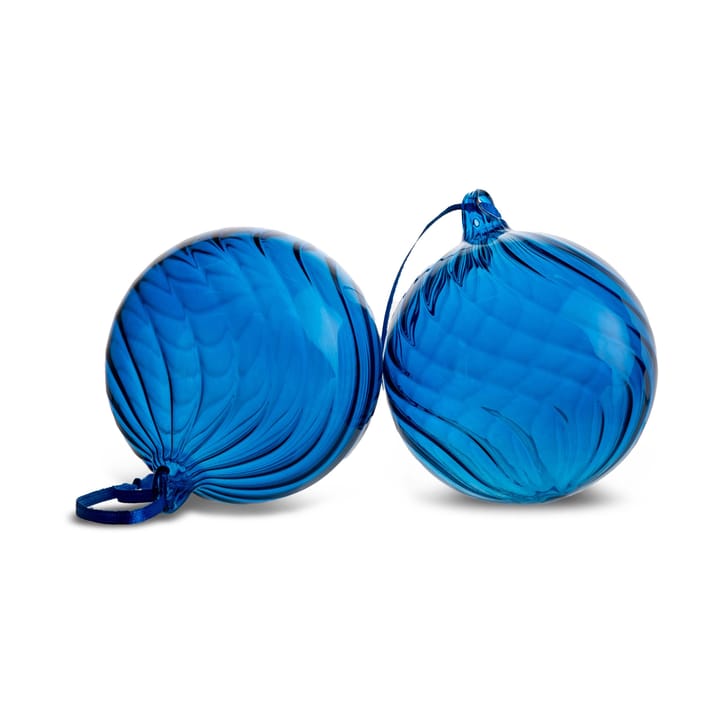 Bola de Navidad Opacity M Ø8 cm, 2-pack - Azul - Byon