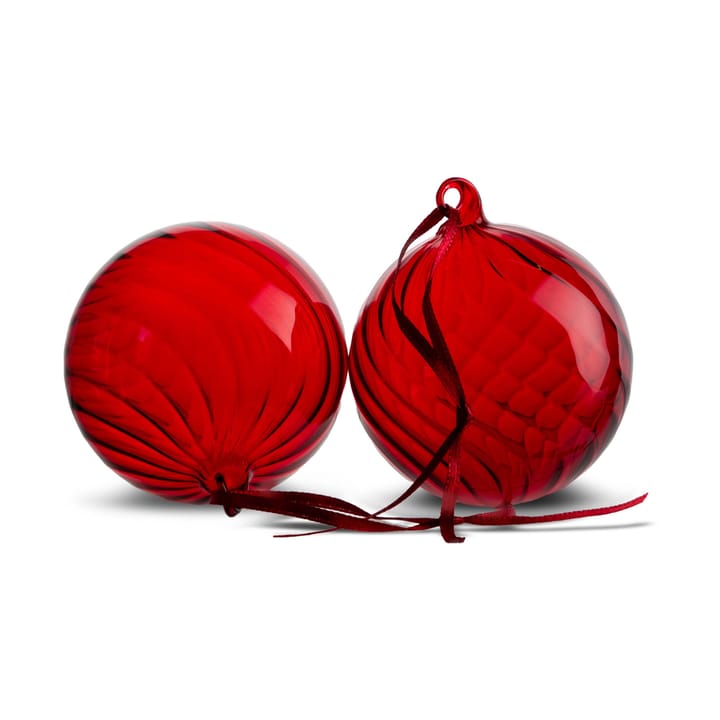 Bola de Navidad Opacity M Ø8 cm, 2-pack - Rojo - Byon