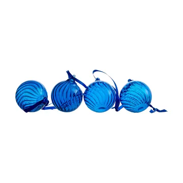Bola de Navidad Opacity XS Ø4 cm, 4-pack - Azul - Byon