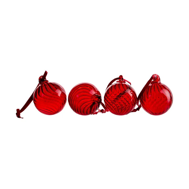 Bola de Navidad Opacity XS Ø4 cm, 4-pack - Rojo - Byon