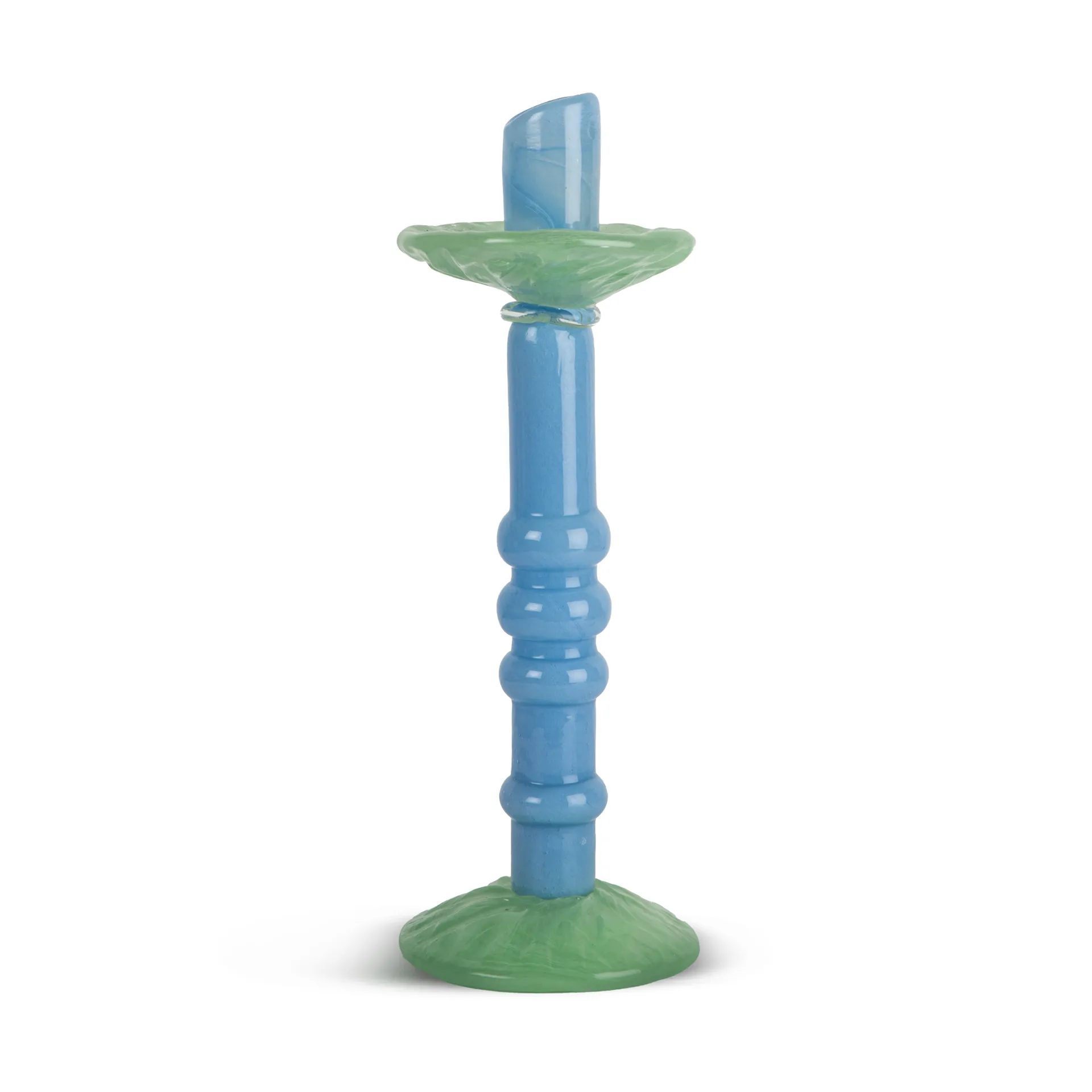 Candelabro Lara L 32 cm, Azul claro-verde menta Byon