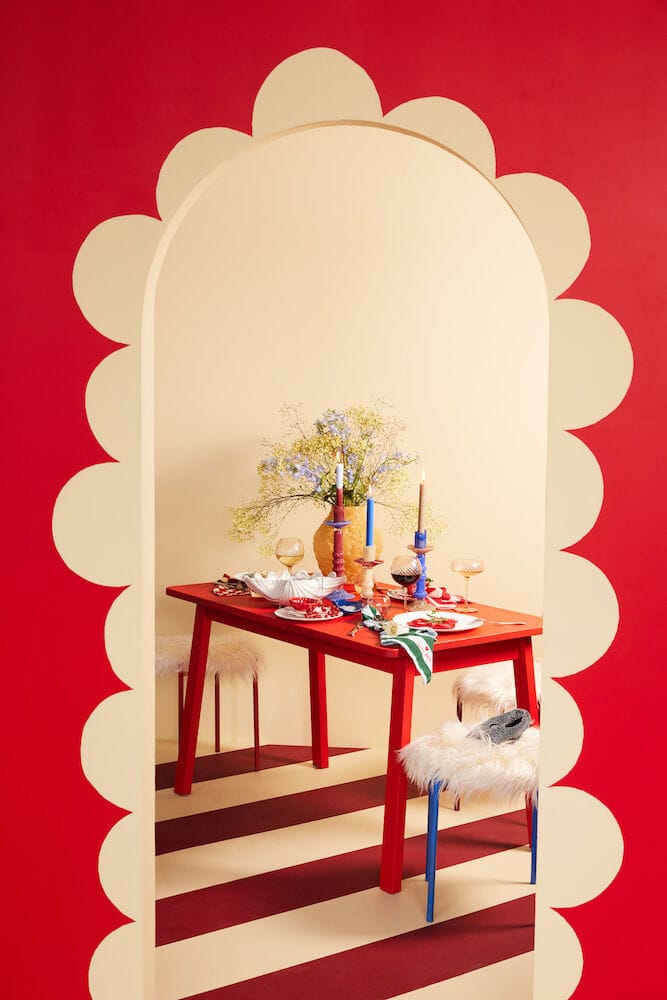 Candelabro Lara L 32 cm, Burdeos Byon
