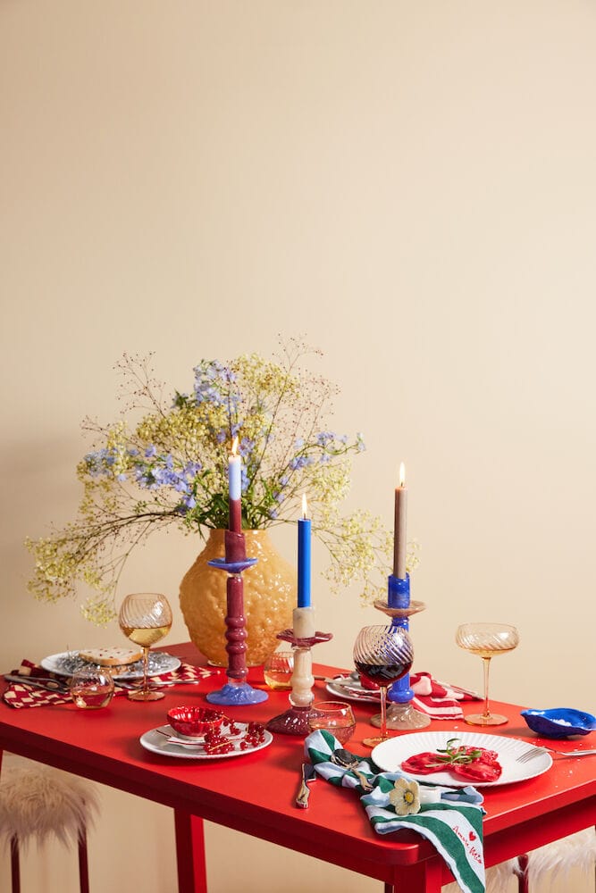 Candelabro Lara L 32 cm, Burdeos Byon