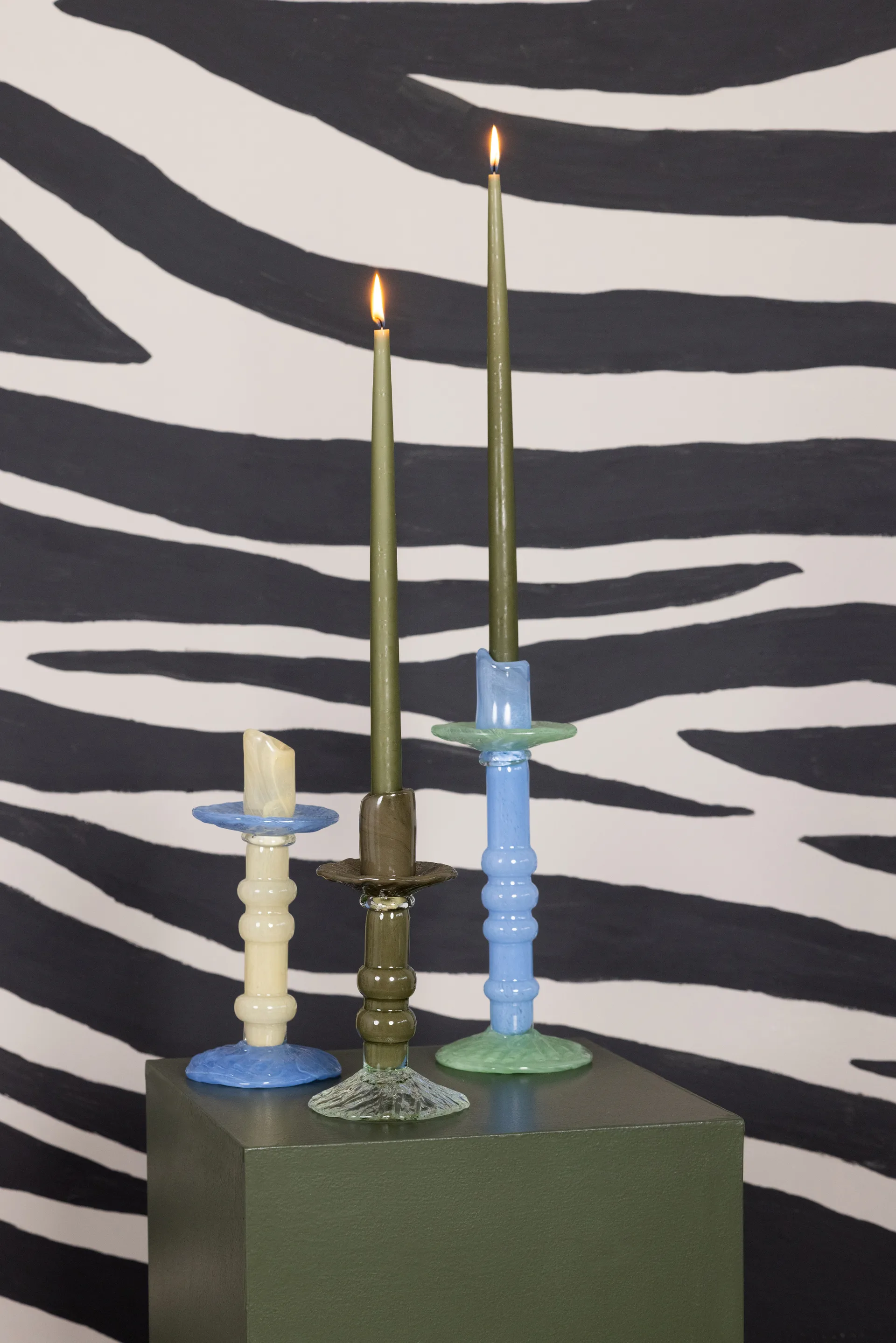 Candelabro Lara S 22 cm, Verde-claro Byon