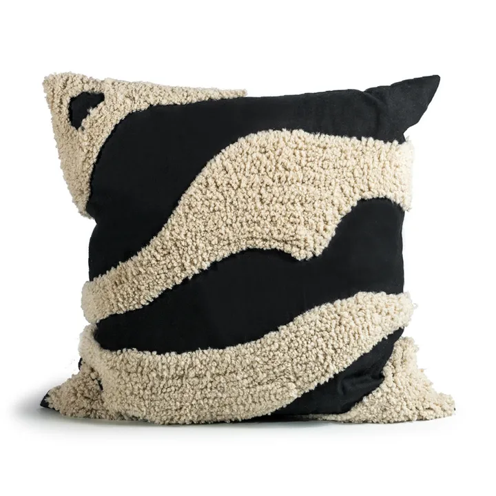 Cojín Fluffy 50x50 cm - Black-beige, 50x50 cm - Byon