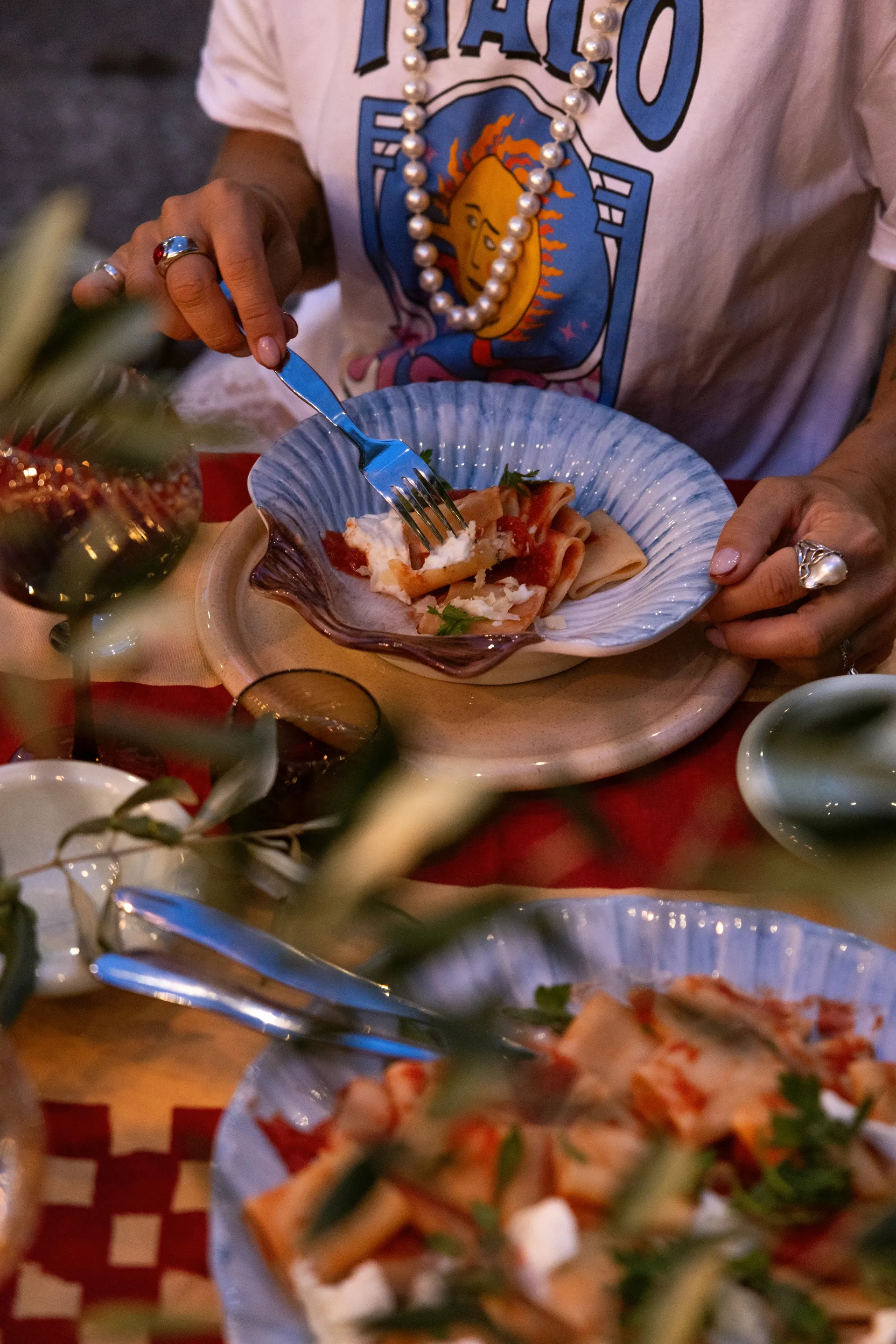 Fuente para servir Armona 32x32,5 cm, Azul claro Byon