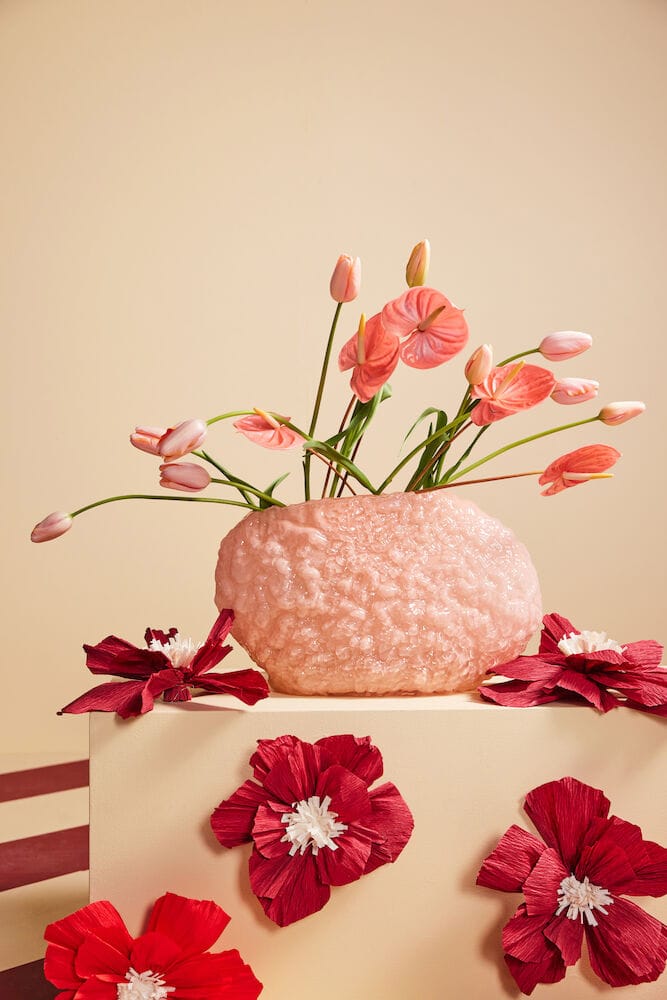 Jarrón Corallo L 15x45 cm, Rosa Byon