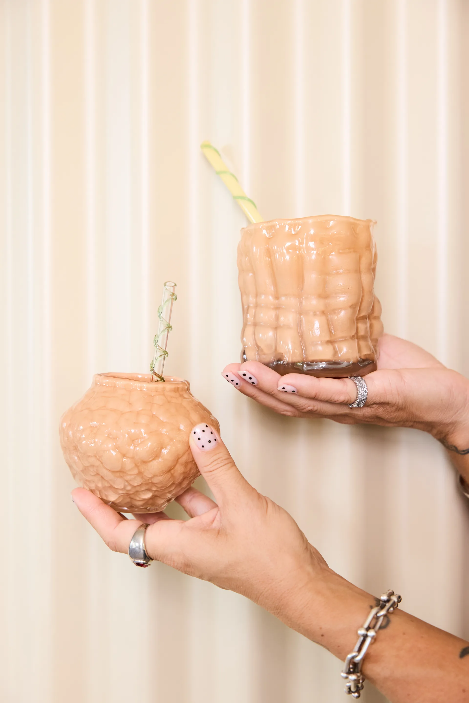 Jarrón Corallo mini 11x11x8 cm, Melocotón Byon