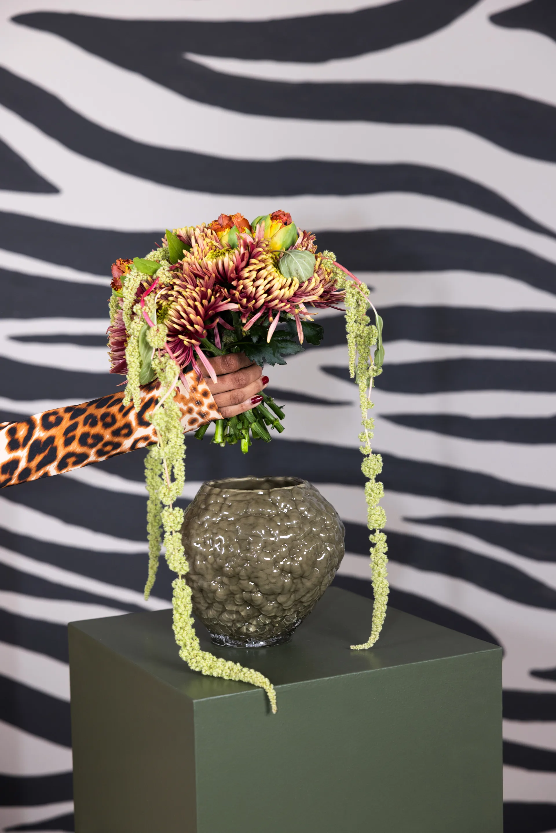 Jarrón Corallo XS 19x17x17,5 cm, Verde Byon