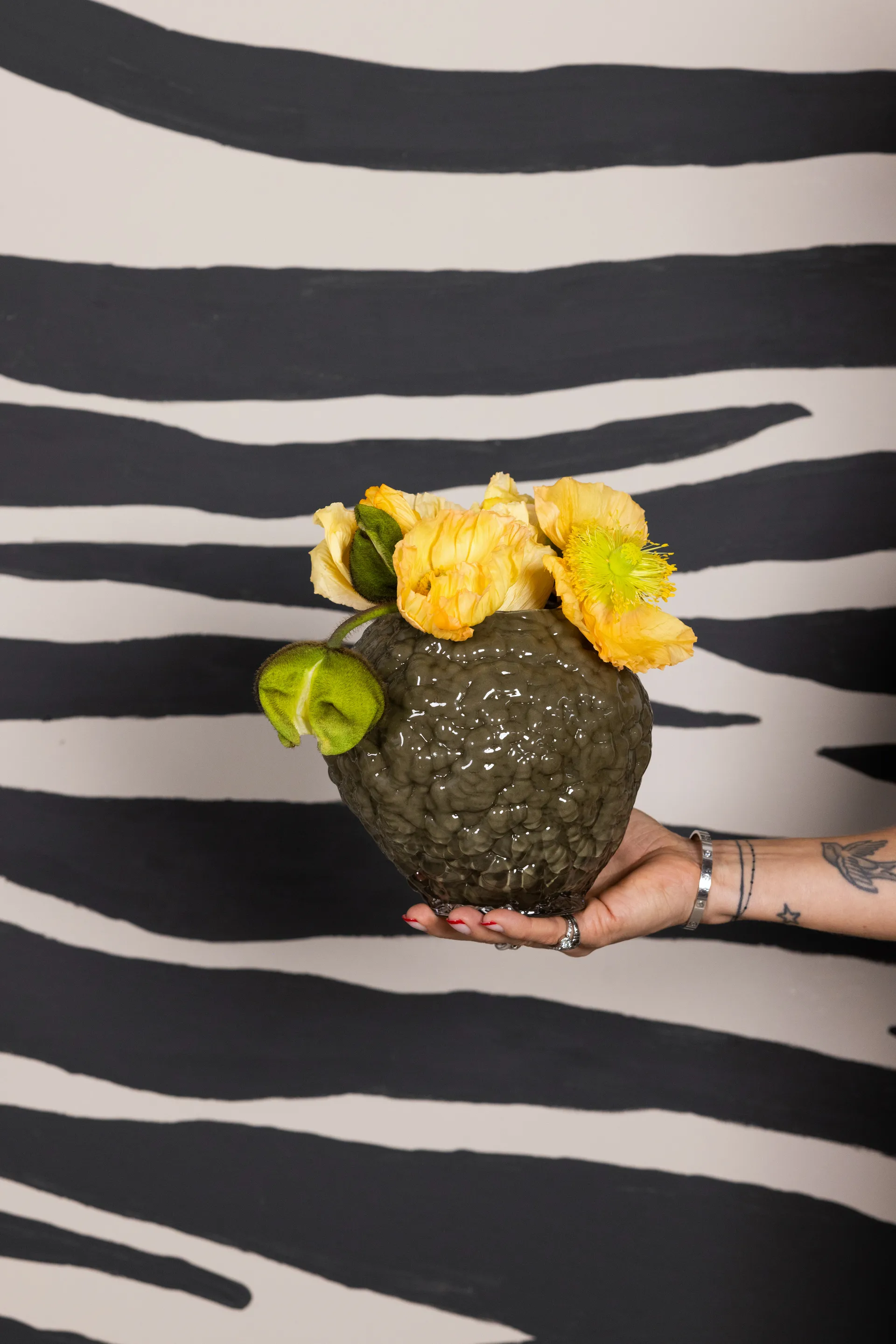 Jarrón Corallo XS 19x17x17,5 cm, Verde Byon