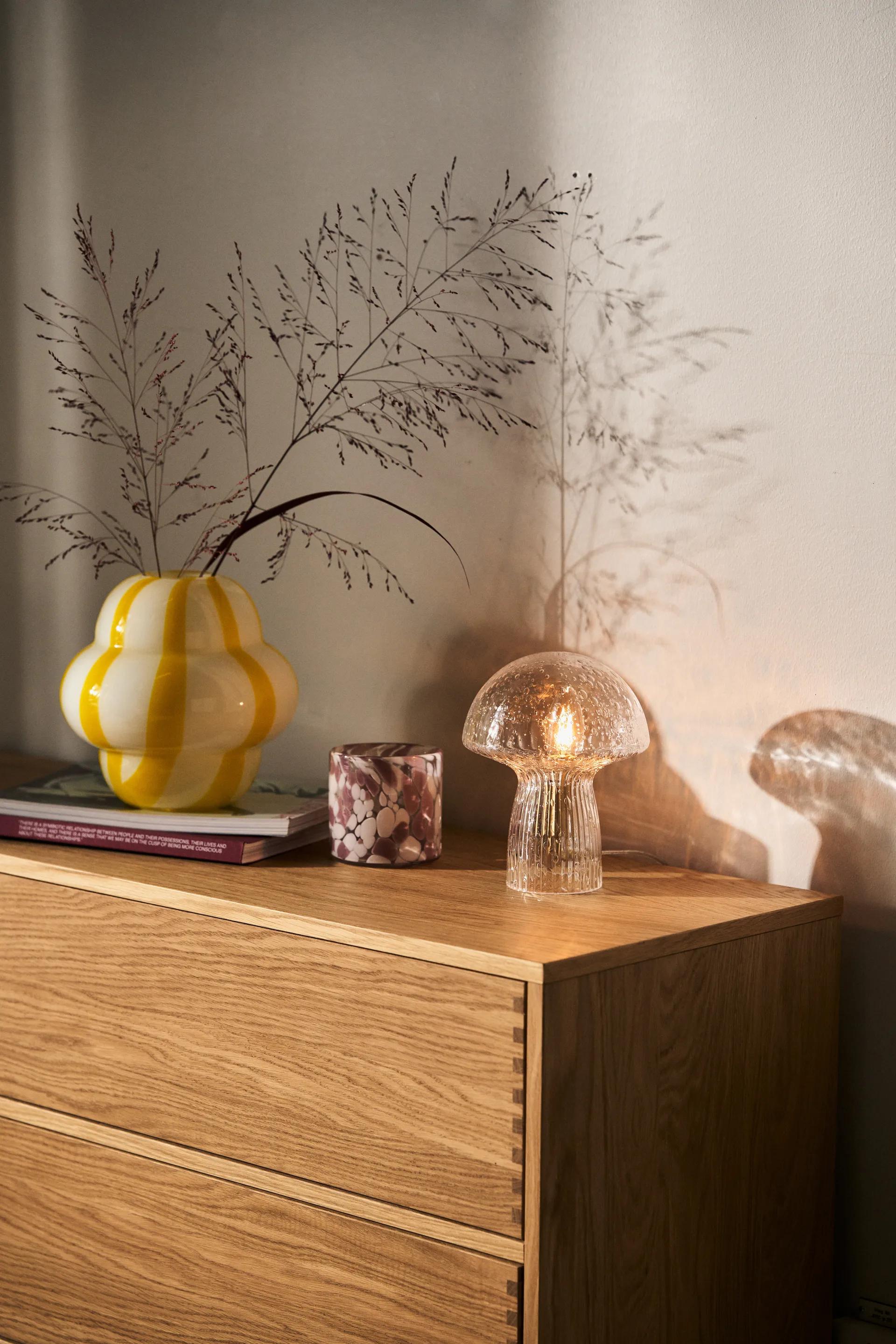 Jarrón Curlie 20 cm, amarillo Byon