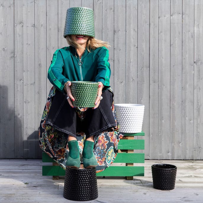 Maceta Corinne S Ø16.5 cm - verde - Byon