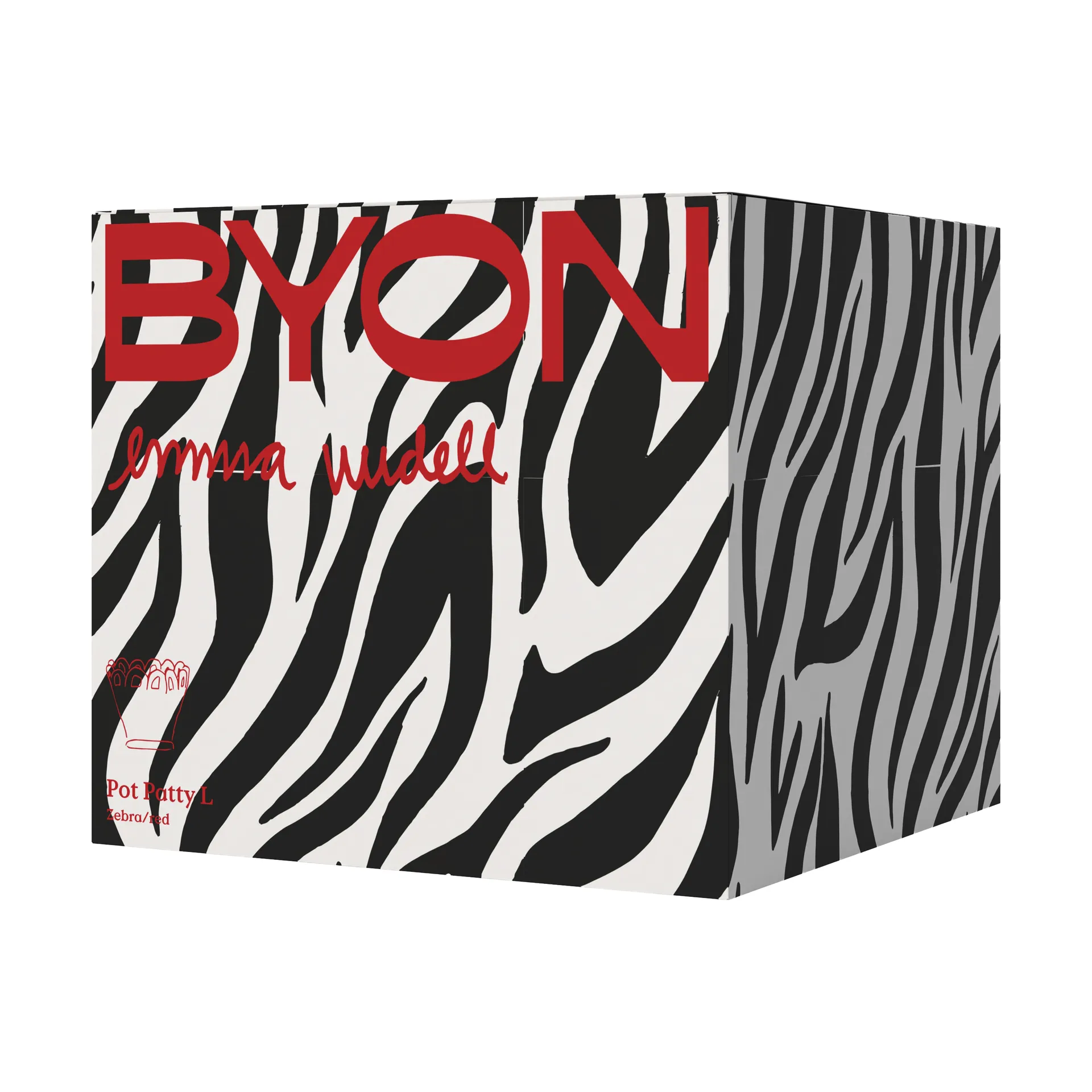 Maceta Patty L Ø30 cm, Zebra-rojo Byon