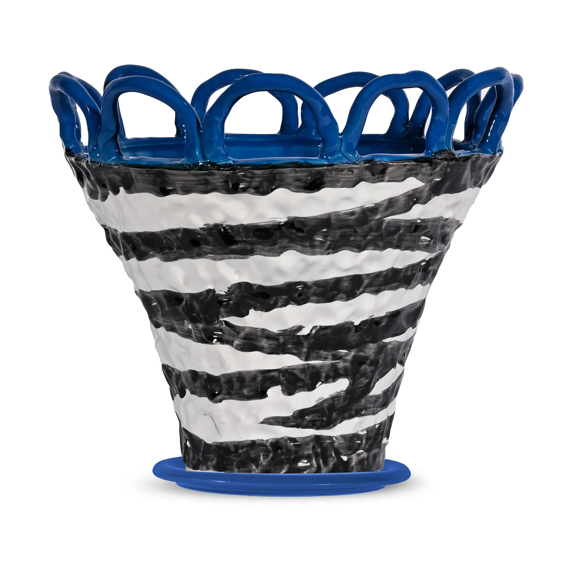 Maceta Patty S Ø25 cm, Zebra-azul Byon