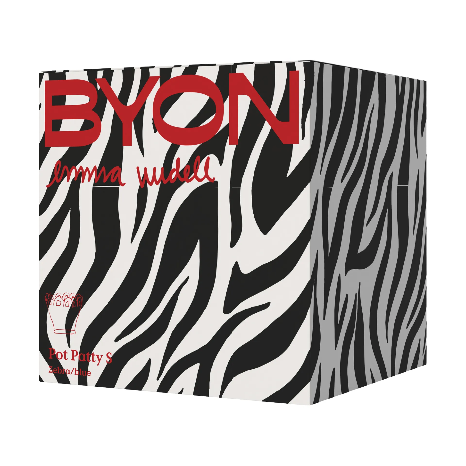 Maceta Patty S Ø25 cm, Zebra-azul Byon