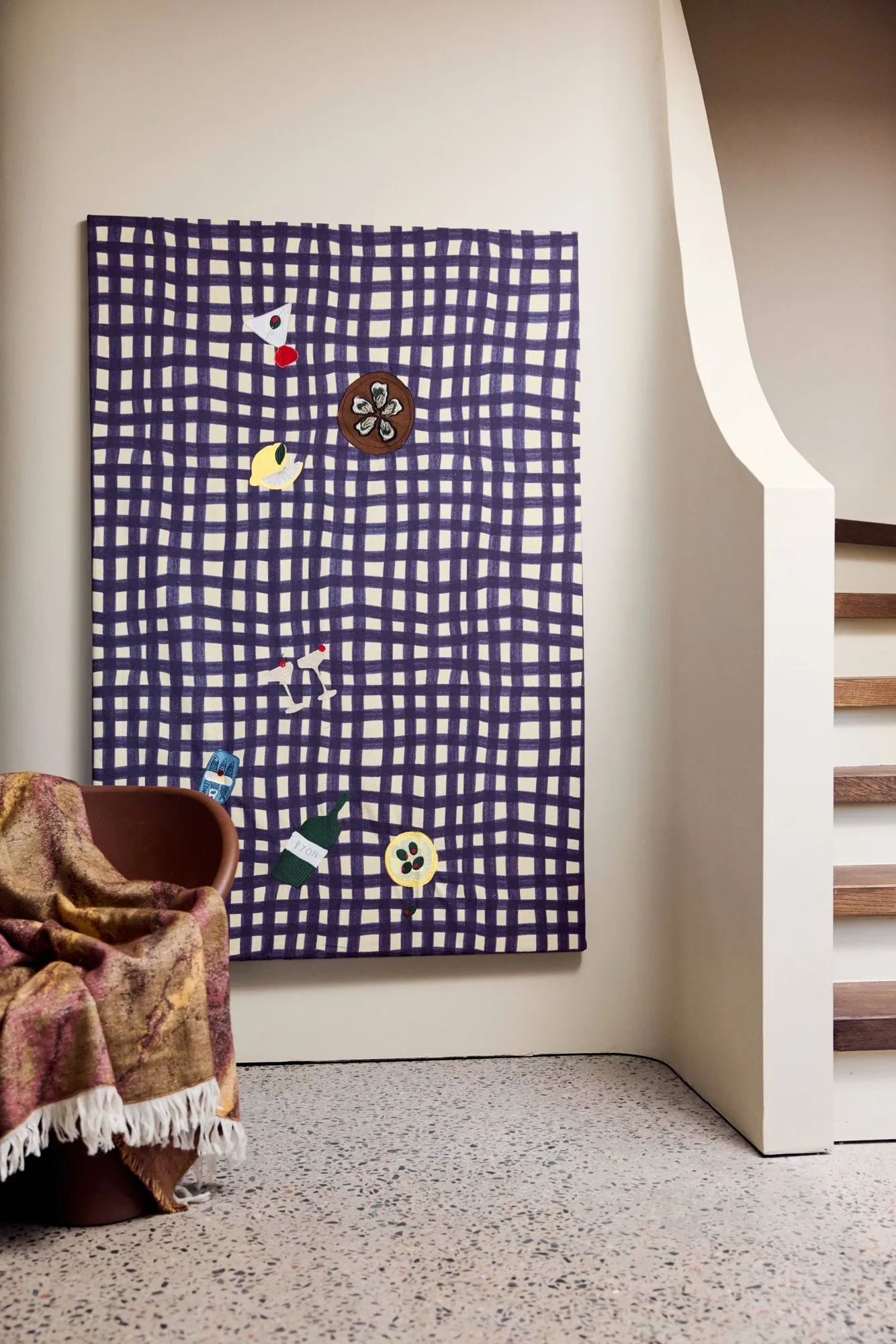 Manta Mavi, Marrón-beige-burdeos, 130x170 cm Byon