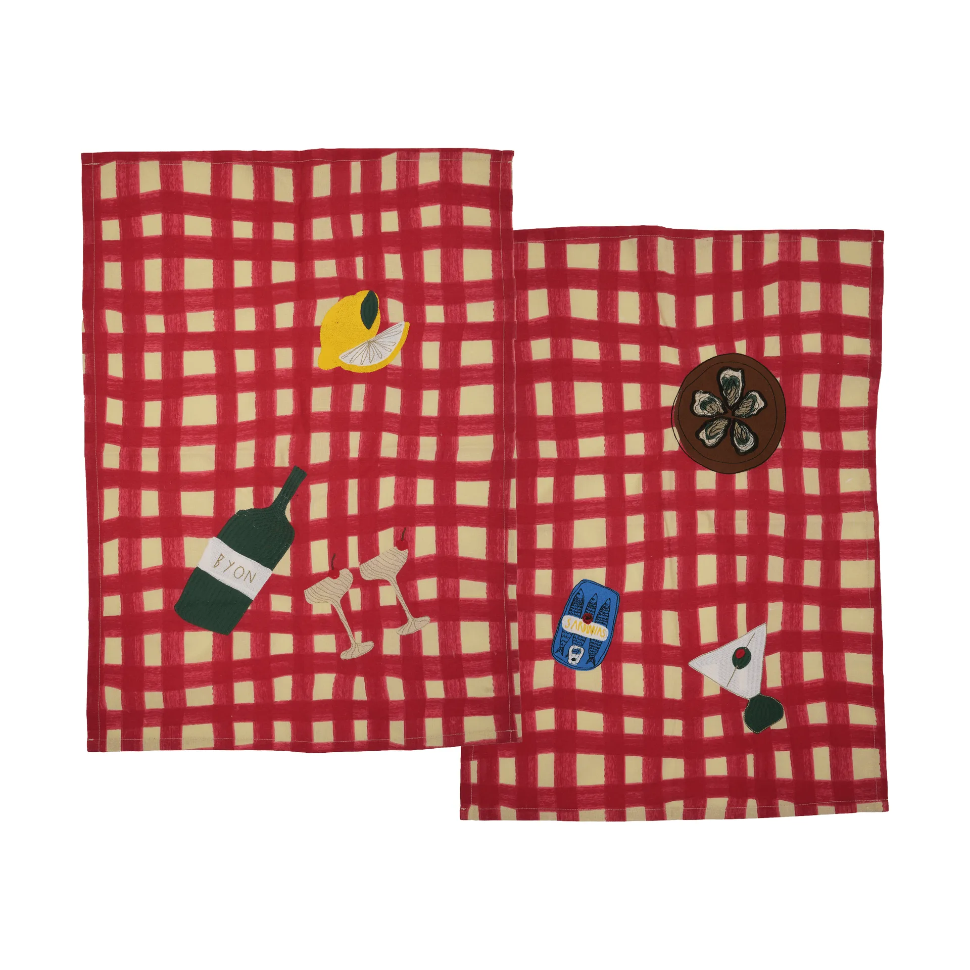 Paño de cocina Sera 2-pack, Rojo, 50x70 cm Byon