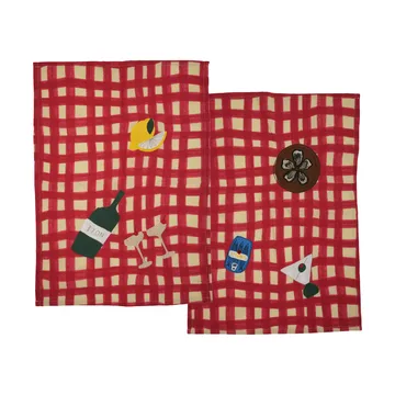 Paño de cocina Sera 2-pack - Rojo, 50x70 cm - Byon