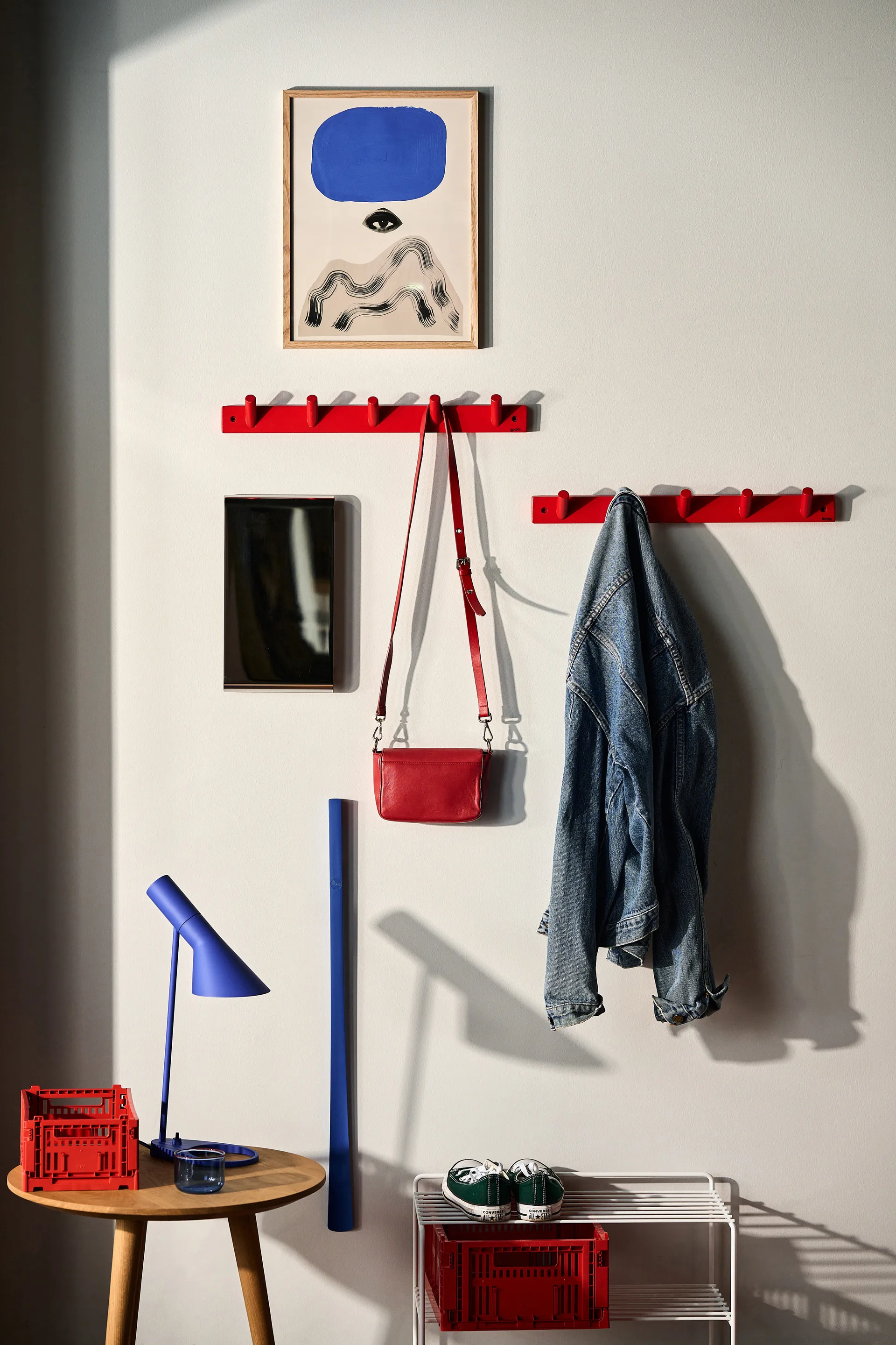 Perchero con 5 ganchos Else, Rojo Byon