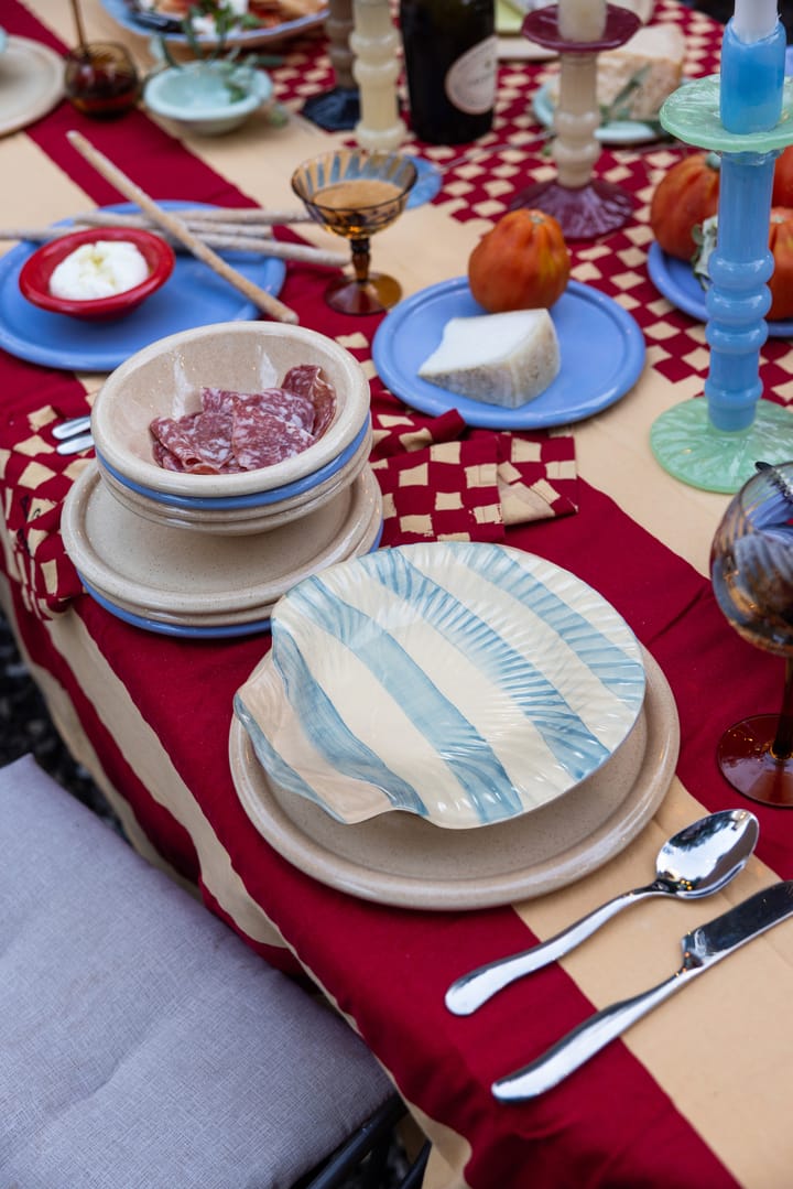 Plato Armona stripe 23,5x23,5 cm, Azul claro-blanco Byon