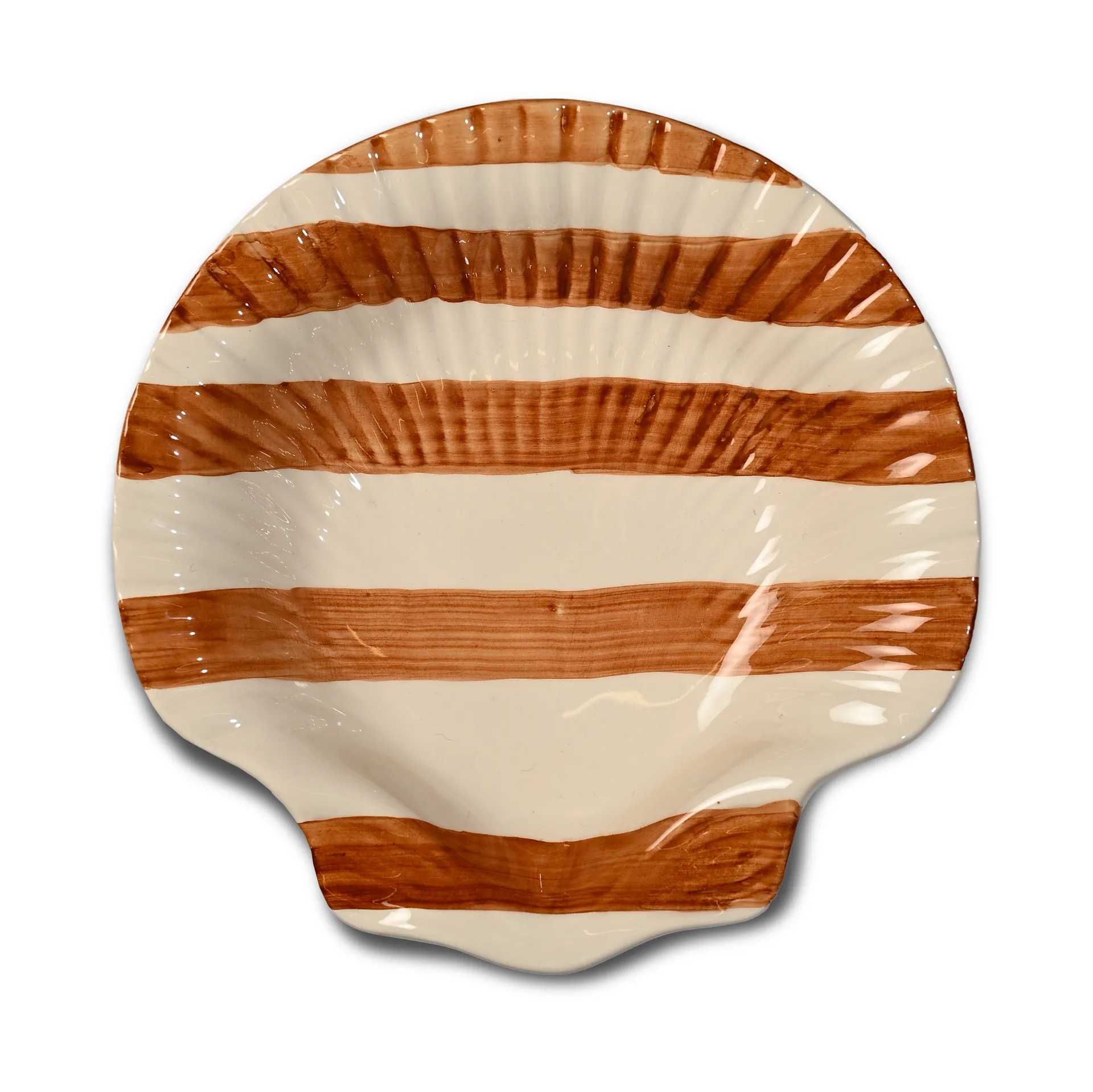 Plato Armona stripe 23,5x23,5 cm, Marrón claro-blanco Byon