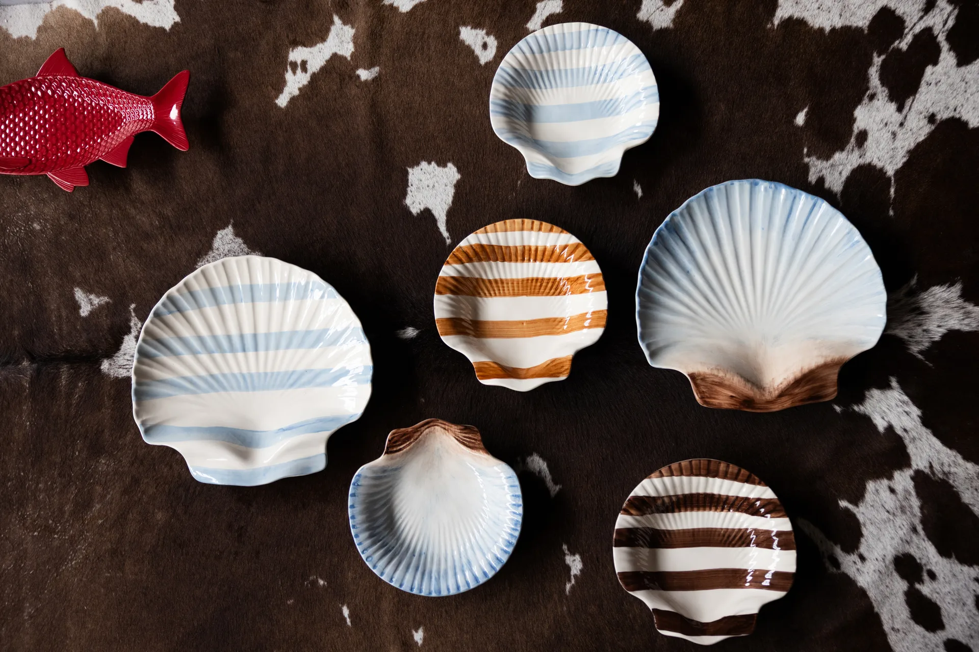 Plato Armona stripe 23,5x23,5 cm, Marrón claro-blanco Byon