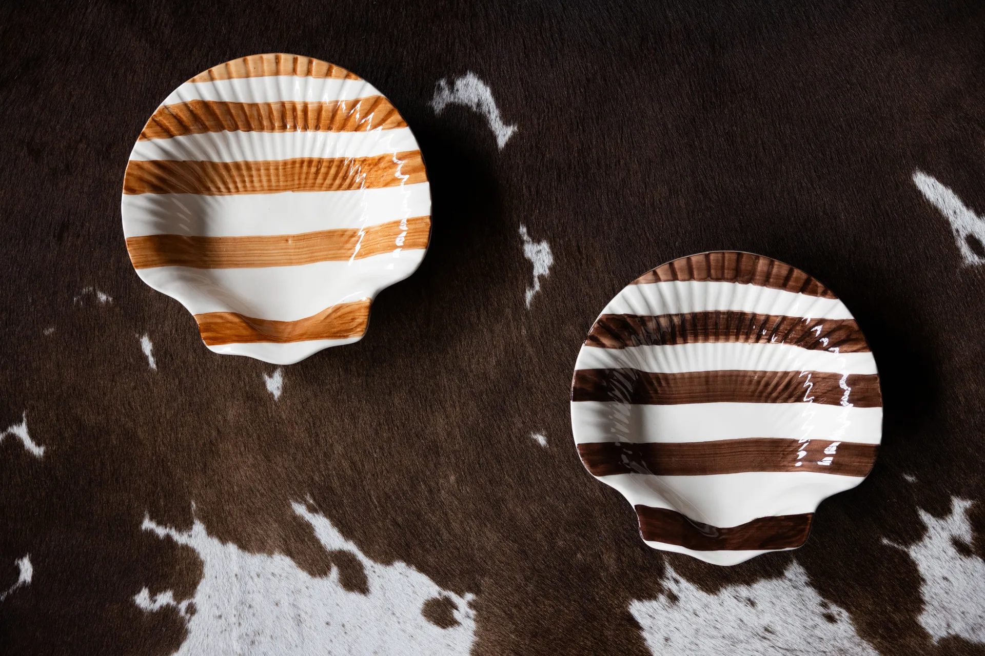 Plato Armona stripe 23,5x23,5 cm, Marrón claro-blanco Byon