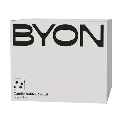Portavelas Arlo M Ø15 cm, Beige-negro Byon
