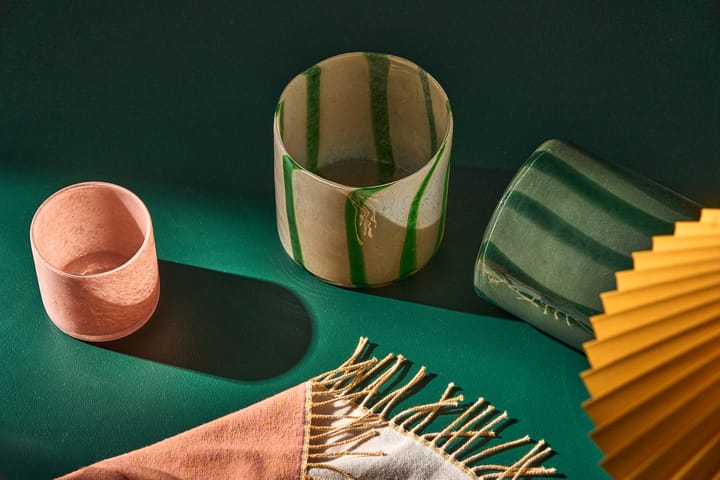 Portavelas-Jarrón Calore M Ø15 cm, Green-beige Byon