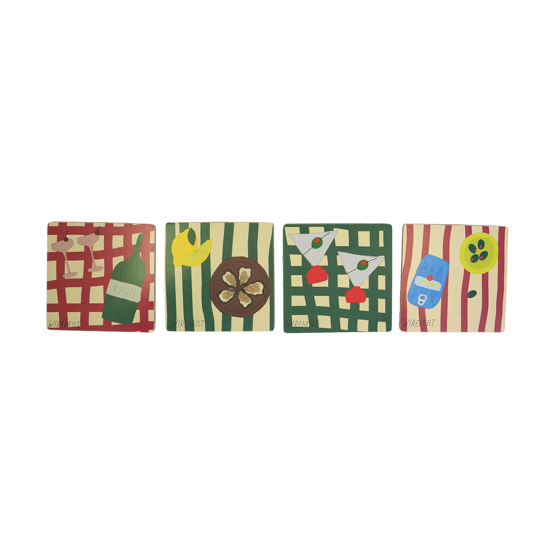 Posavasos Sera, 4 piezas, Mixto, 9x9 cm Byon