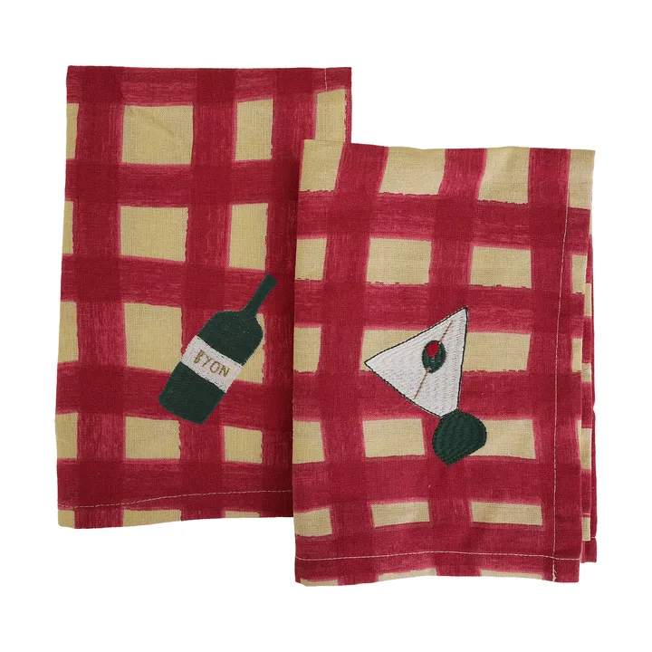Servilleta Sera 2-pack - Rojo, 45x45 cm - Byon
