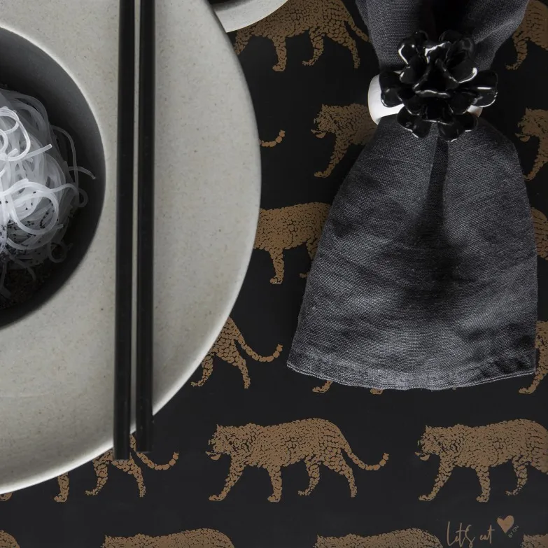 Servilletero Water Lily, White-black Byon