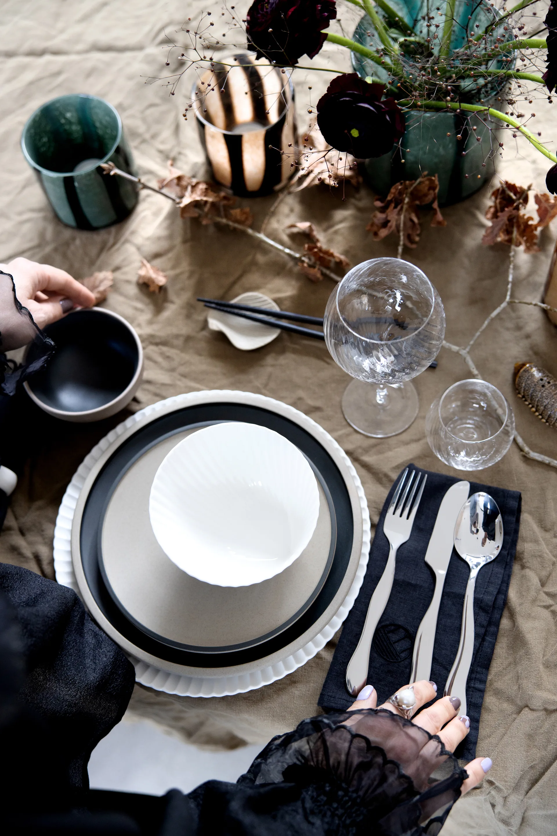 Soportes para palillos Fumiko 4-pack, Beige Byon