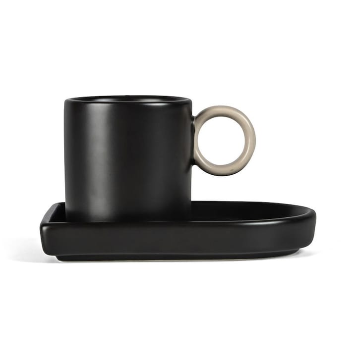 Taza espresso y platillo Niki - Black-beige - Byon