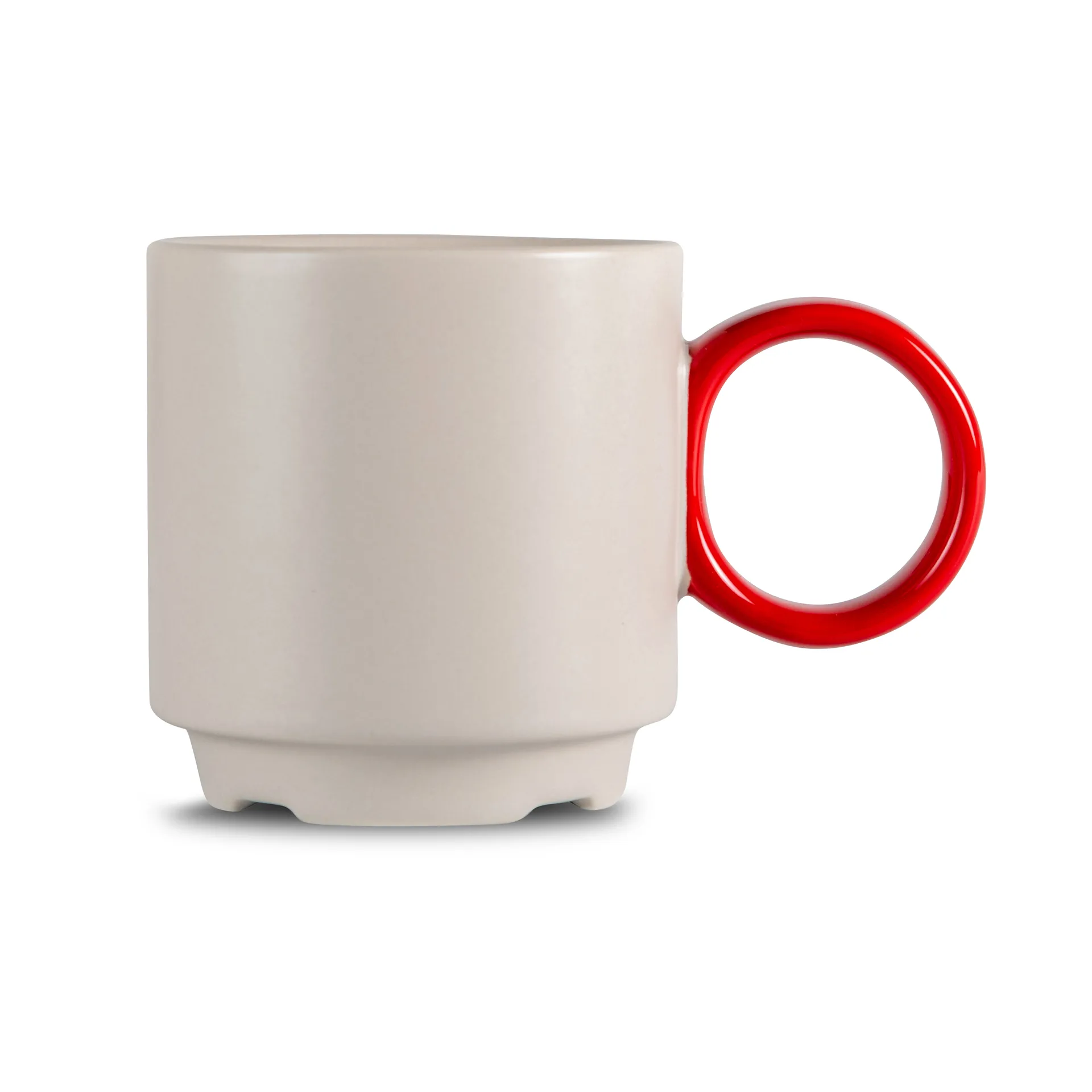 Taza Noor Ø7,5 cm, gris-rojo Byon