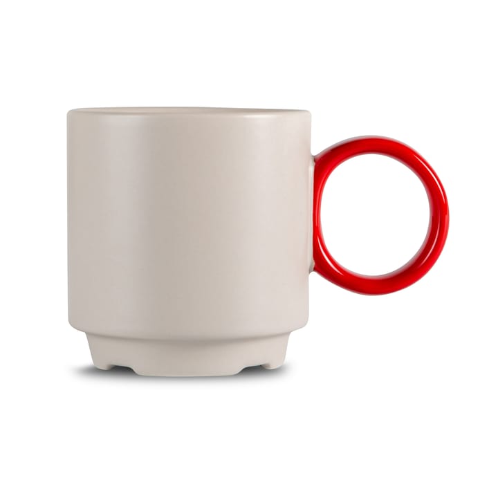 Taza Noor Ø7,5 cm - gris-rojo - Byon