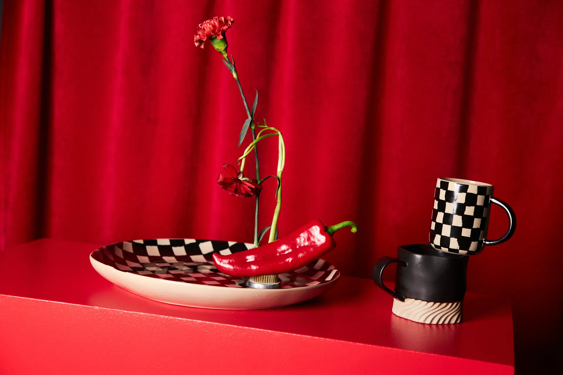 Taza Swirl 38 cl, Negro-beige Byon