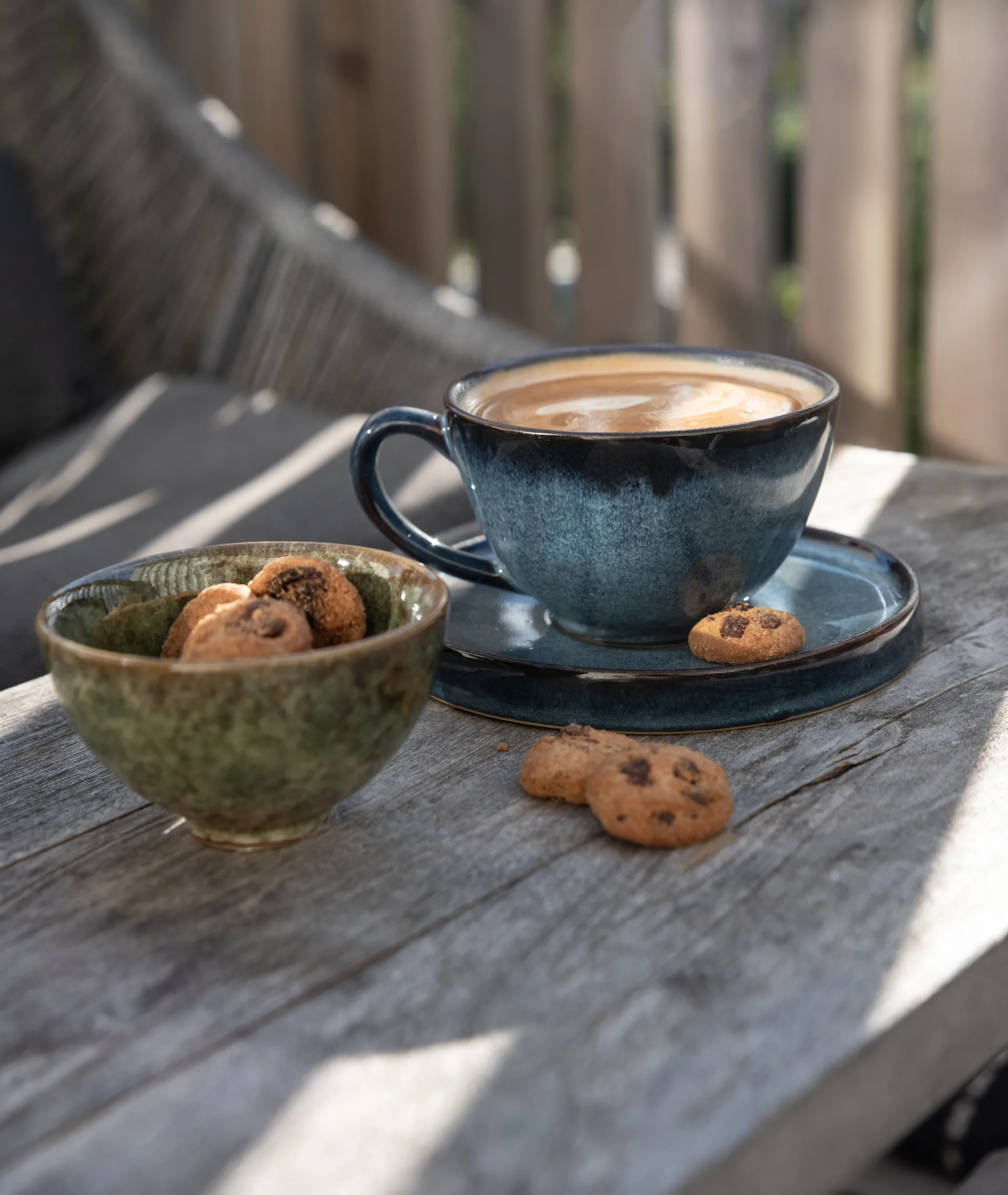 Taza y platillo Jade, azul Byon