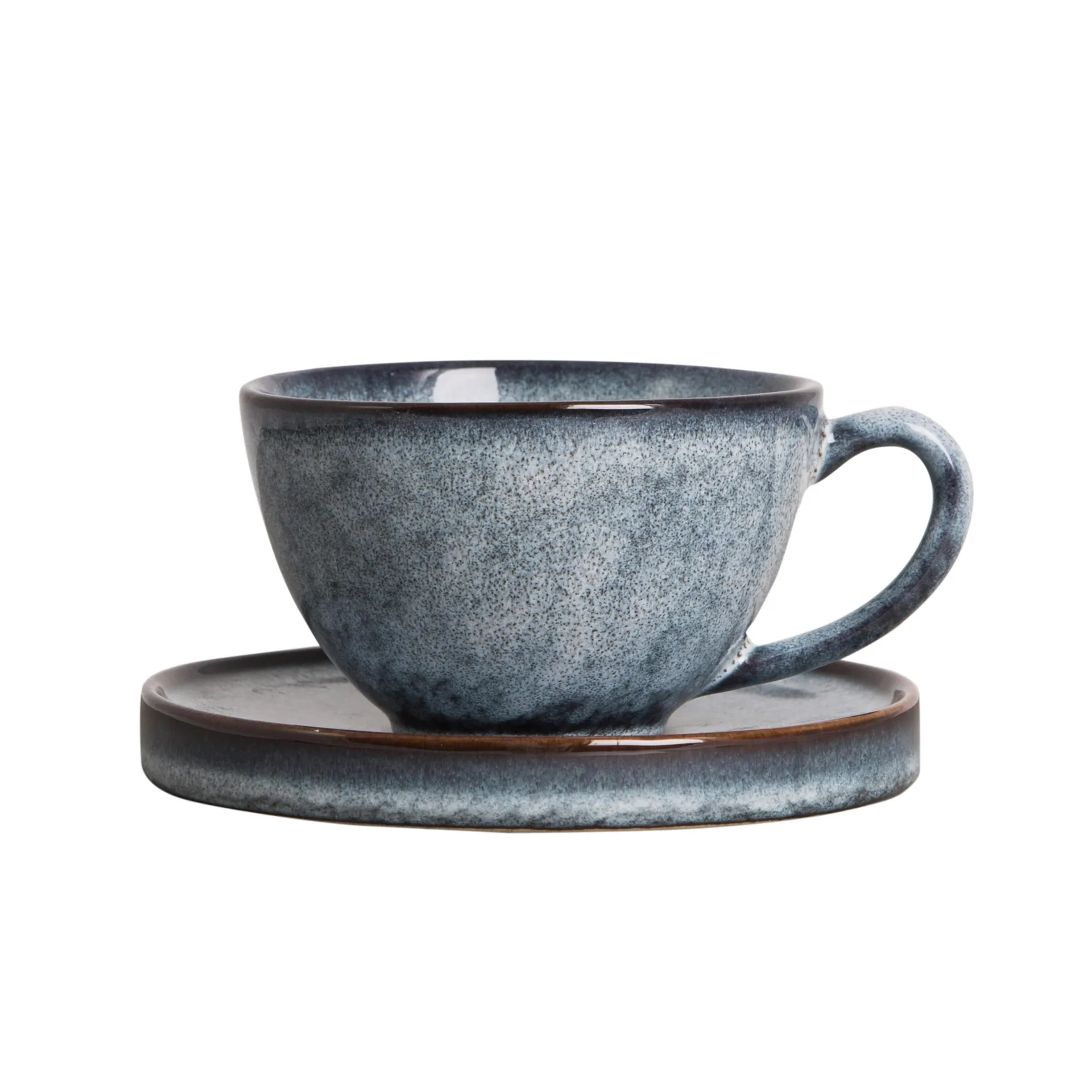 Taza y platillo Jade, azul Byon