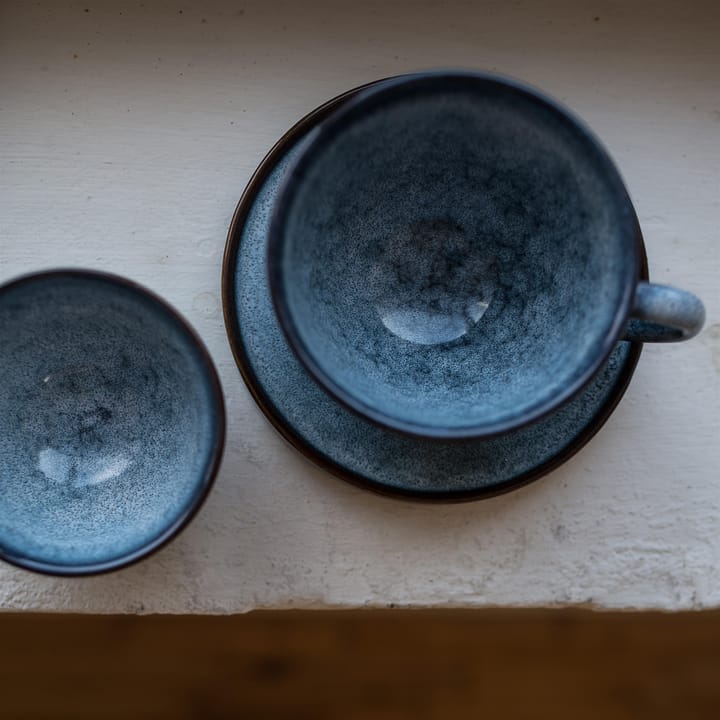 Taza y platillo Jade, azul Byon