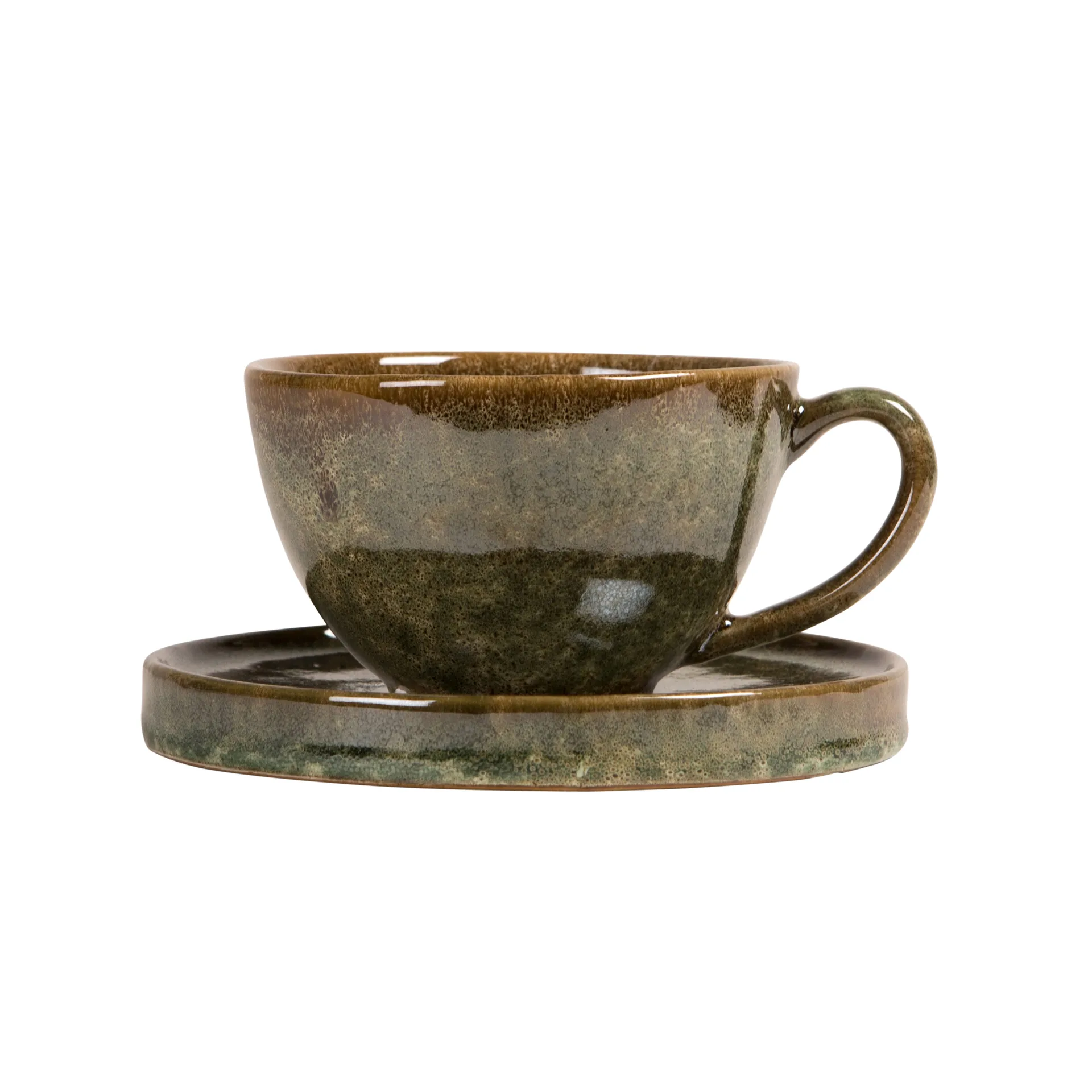 Taza y platillo Jade, verde Byon