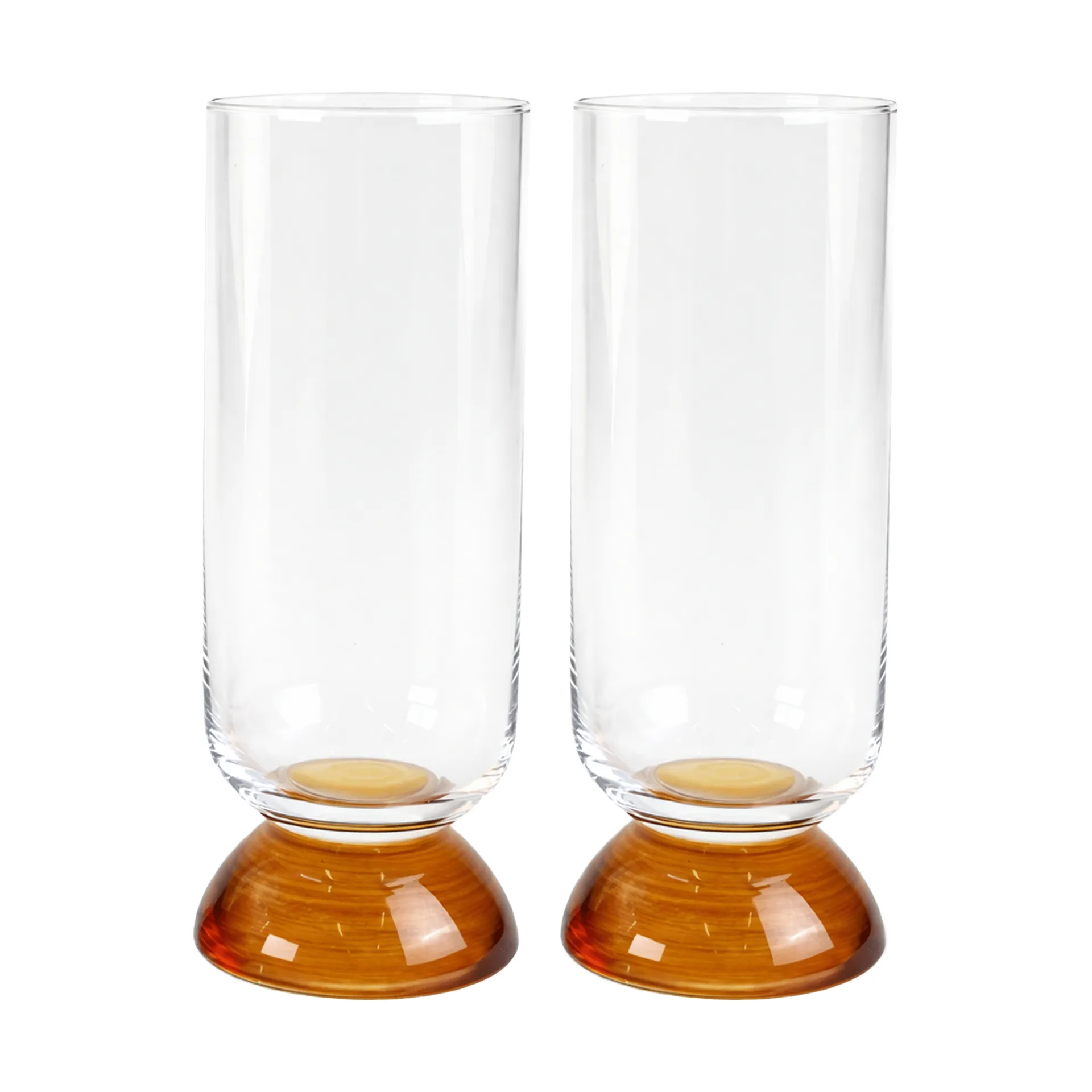 Vaso alto para bebidas Spice 38 cl 2-pack, Transparente-ámbar Byon