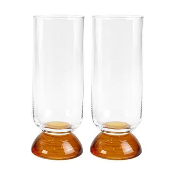 Vaso alto para bebidas Spice 38 cl 2-pack - Transparente-ámbar - Byon